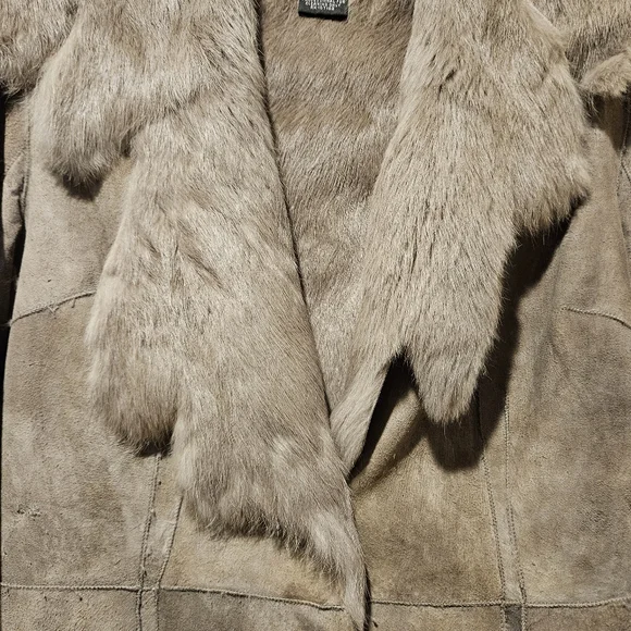 Sale! Was $79 Sheri Bodell Suede Rabbit Fur Jacket - Picture 10 of 13